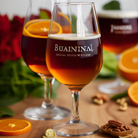 Engraved Beer Glasses with orange slice